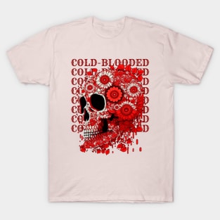 Red Flowers Skull Cold-Blooded T-Shirt